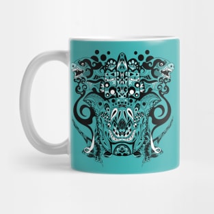 monsters hunters in kaiju ecopop pattern Mug